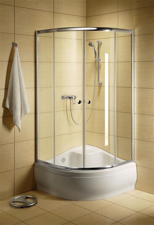 Radaway Classic A sprchový kout 80x80 cm půlkulatá chrom lesk/vzorované sklo 30011-01-06
