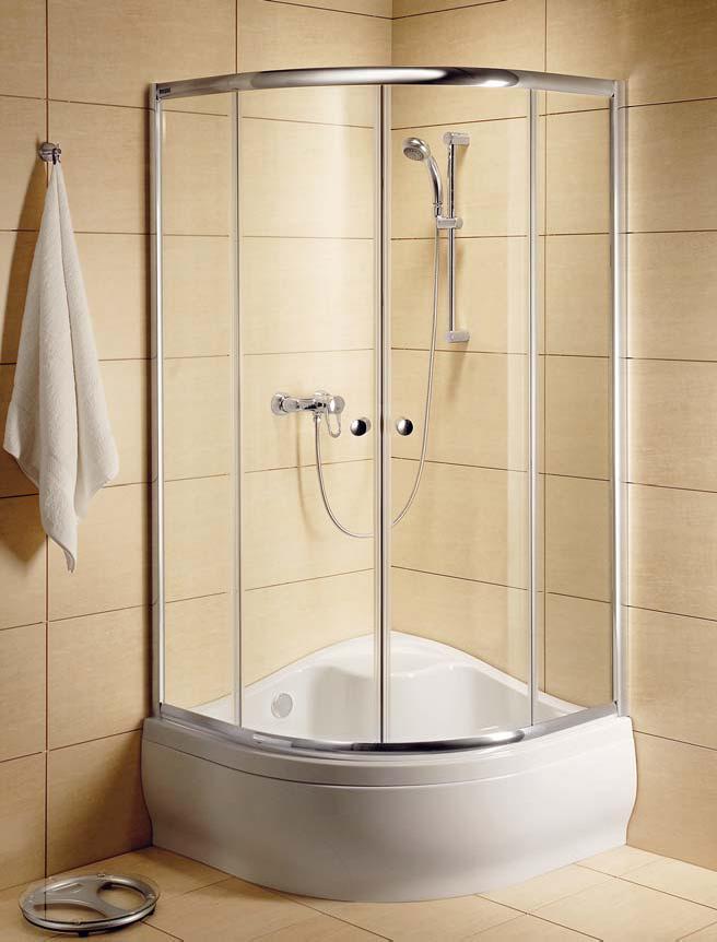 Radaway Classic A sprchový kout 90x90 cm půlkulatá chrom lesk/průhledné sklo 30001-01-01