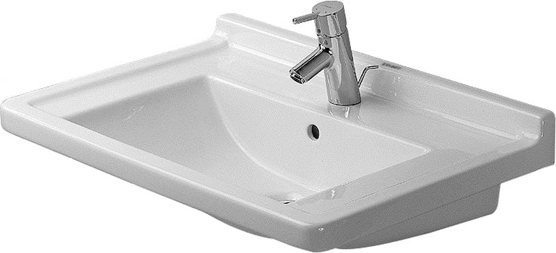 Duravit Starck 3 umyvadlo 70x49 cm obdélníkový klasický-nábytkový bílá 03047000001