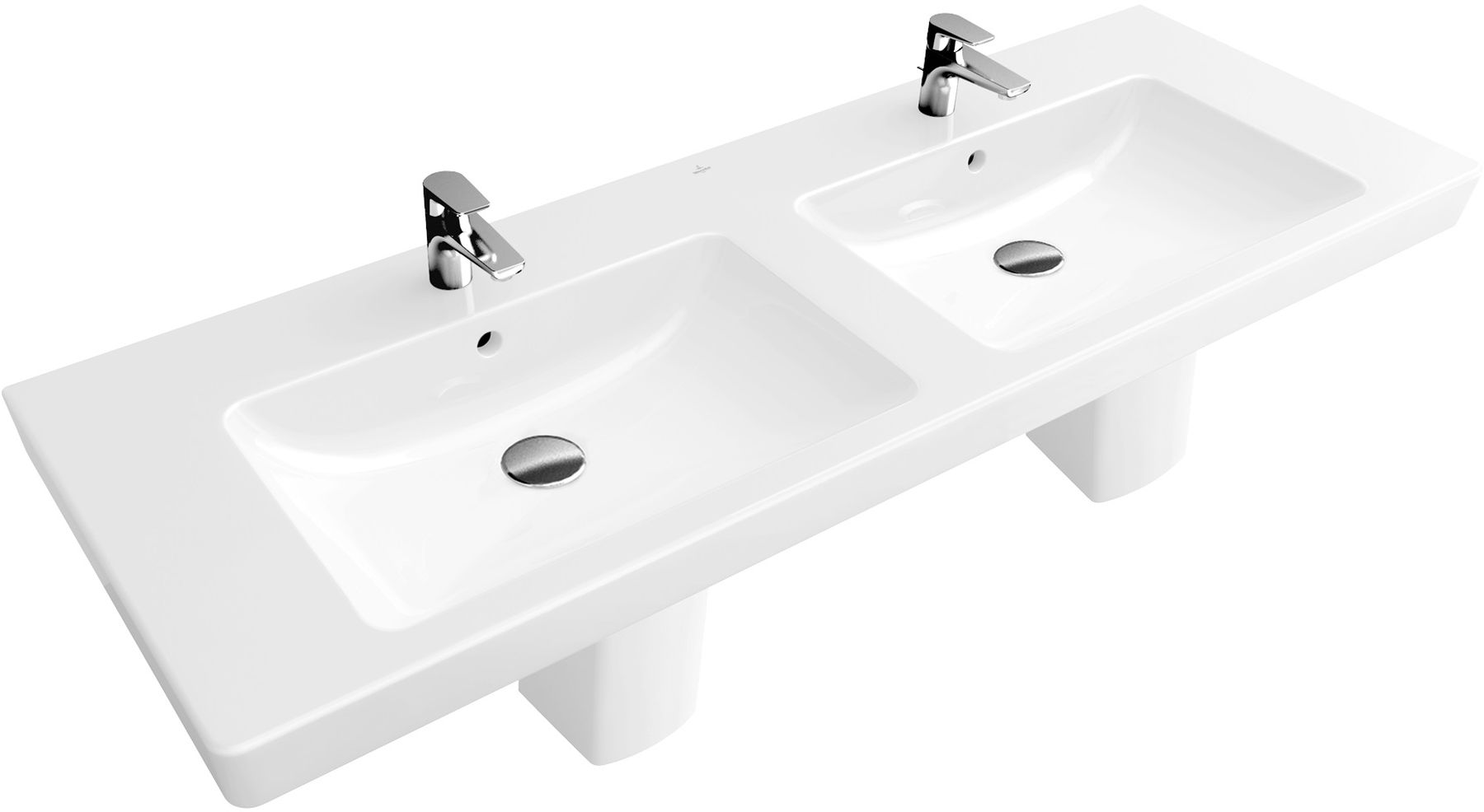 Villeroy & Boch Subway 2.0 umyvadlo 130x47 cm obdélníkový klasický-nábytkový-s pultem-dvojitý bílá 7175D001