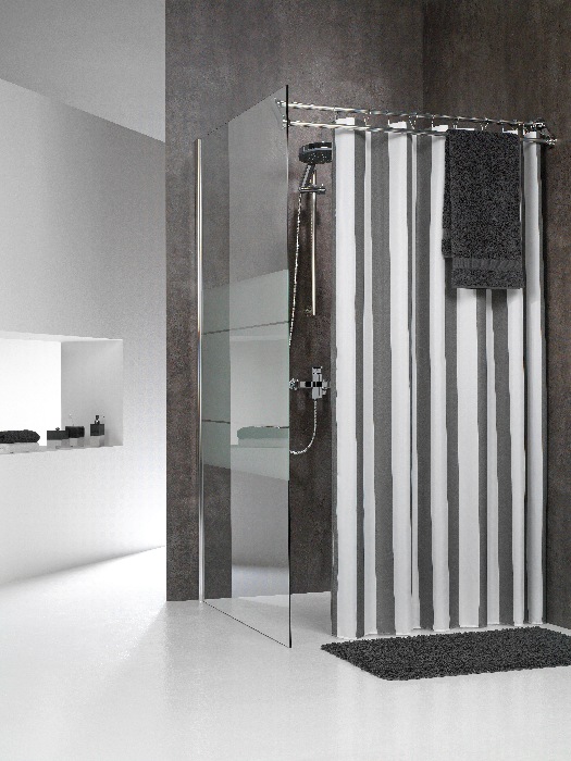 Sealskin Linje sprchový závěs 200x180 cm bílá-šedá 233011314
