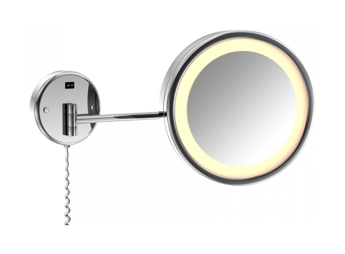 Steinberg 650 kosmetické zrcátko 24.8x24.8 cm kulaté s podsvícením chrom 6509020