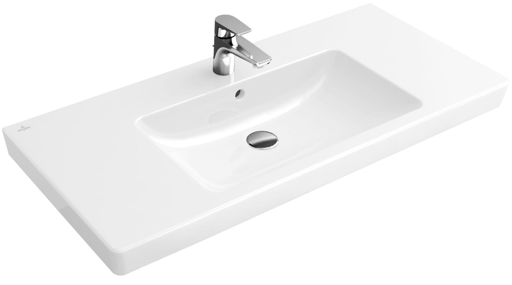 Villeroy & Boch Subway 2.0 umyvadlo 100x47 cm obdélníkový klasický-nábytkový-s pultem bílá 7175A001