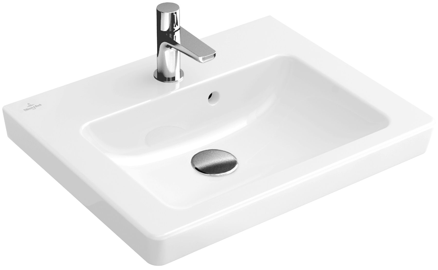 Villeroy & Boch Subway 2.0 umyvadlo 50x40 cm obdélníkový klasický-na pult bílá 73155G01