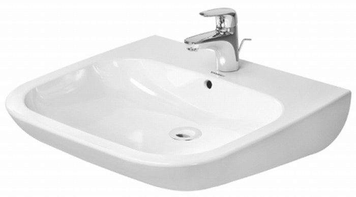 Duravit D-Code umyvadlo 60x55.5 cm obdélníkový klasický pro osoby se zdravotním postižením bílá 23126000002