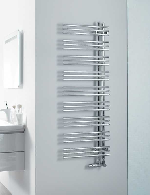 Zehnder Yucca asymetryczna koupelnový radiátor designově 130x57 cm chrom YAC130-060