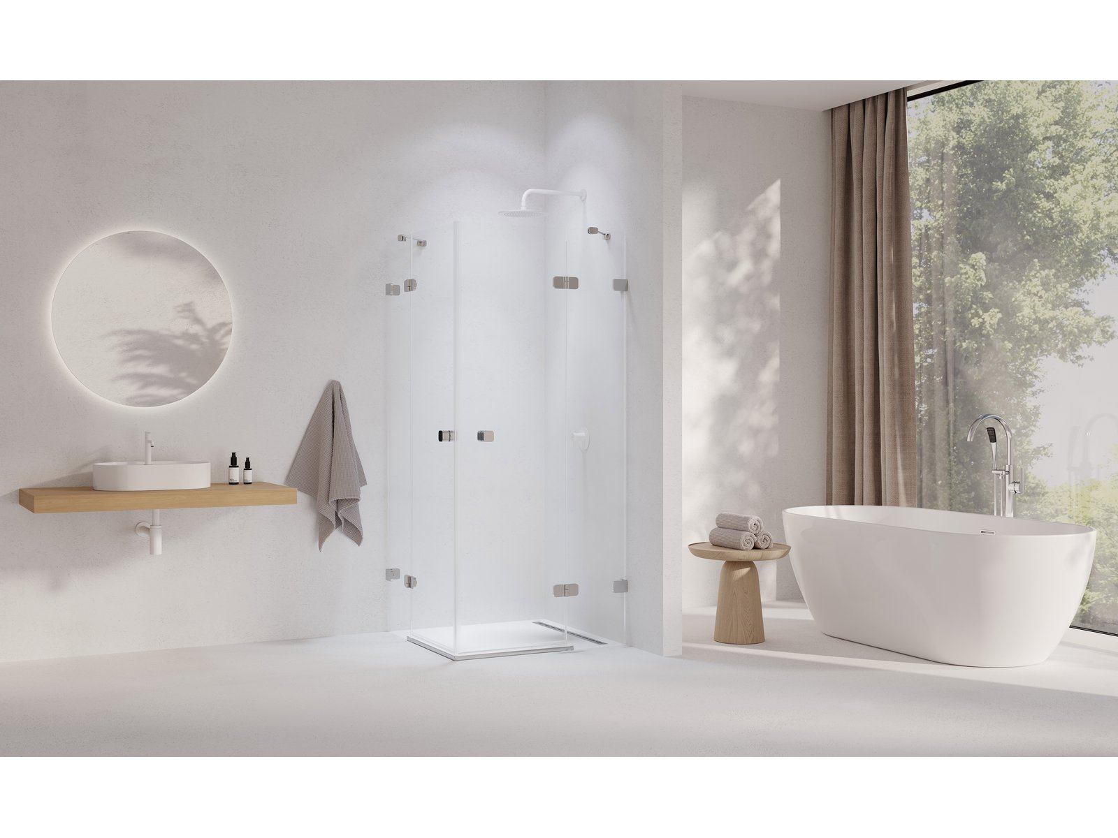 Ravak Brillant sprchový kout 80x80 cm čtvercový chrom lesk/průhledné sklo 1UV44A00Z1