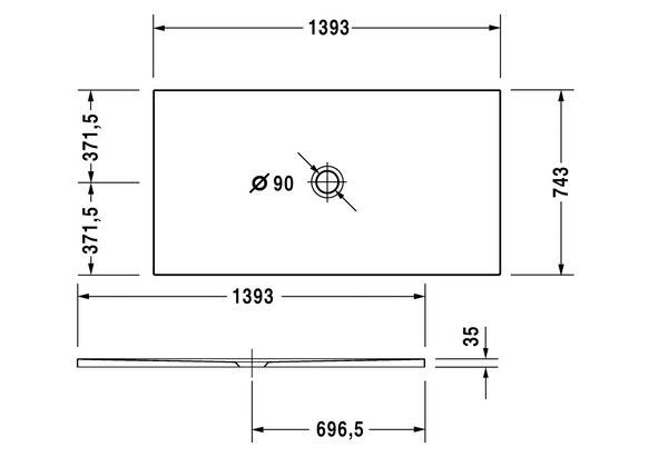Duravit Duraplan brodzik 140x75 cm prostokątny 720090000000000