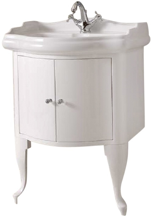 Kerasan Retro skříňka 58.5x52x77 cm pod umyvadlo stojící bílá-zlatá 7361K8