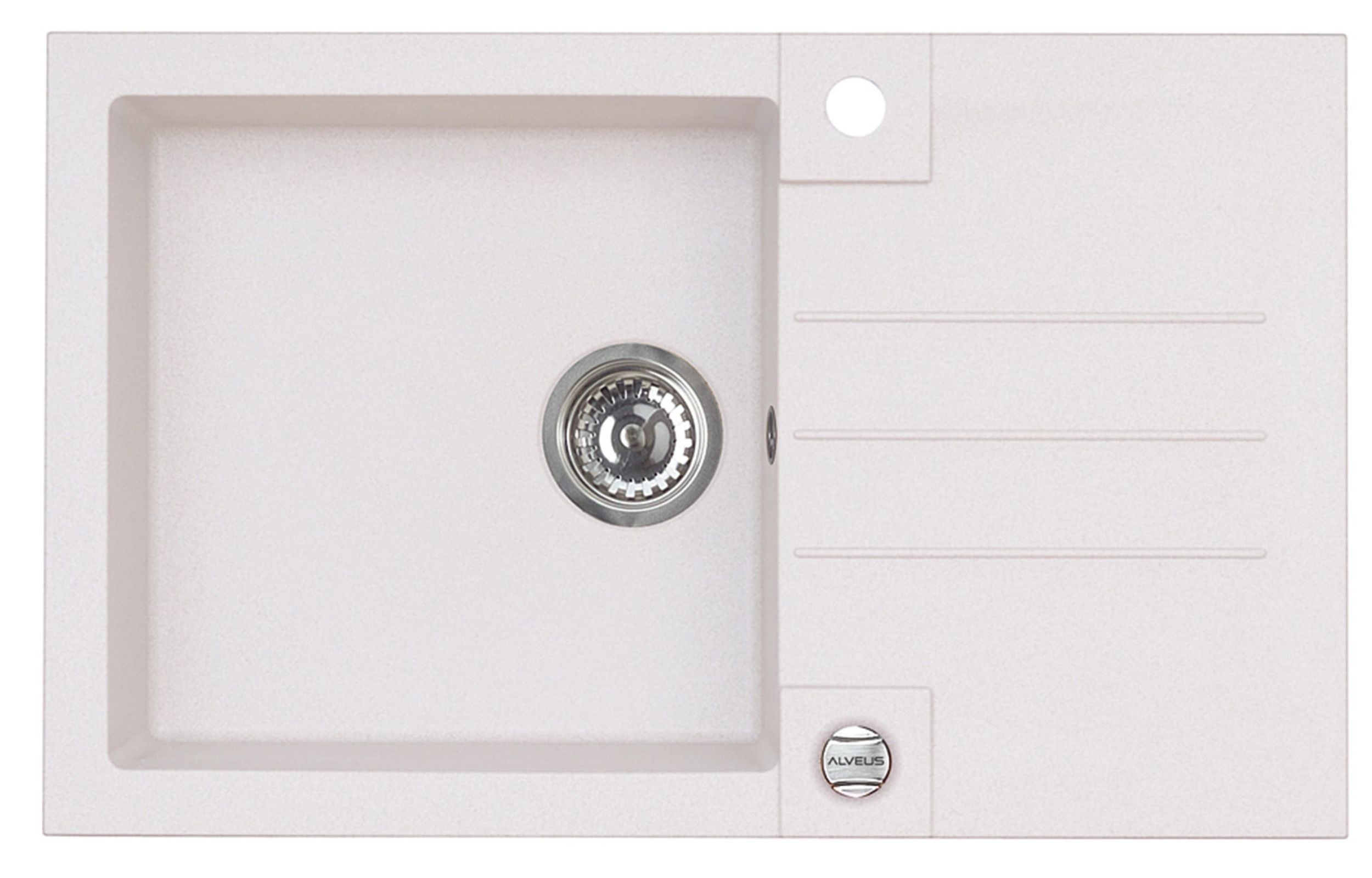 Alveus Rock granitový dřez 78x48 cm bílá 1203011