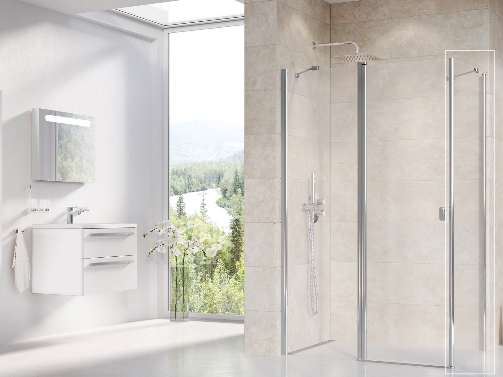 Ravak Chrome sprchová zástěna 100 cm hliník lesk/průhledné sklo 9QVA0C00Z1