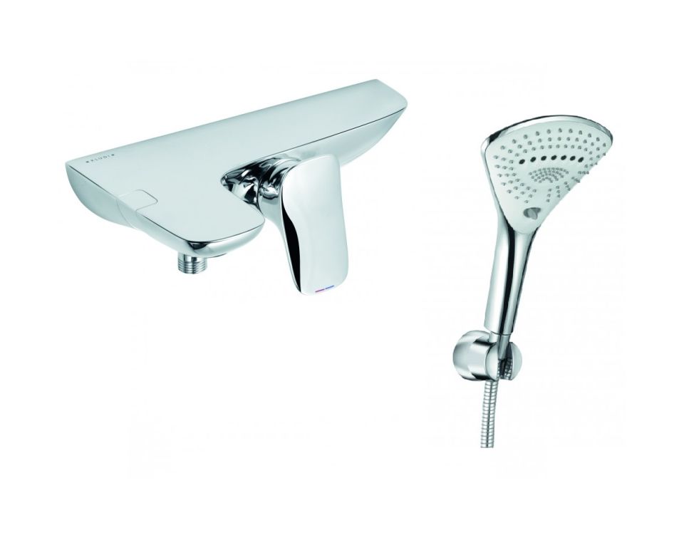 Set vanová baterie Kludi Ambienta 534450575, sprchová sada Kludi Fizz 677500500