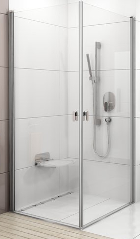 Ravak Chrome sprchové dveře 90 cm sklopné satén matný/průhledné sklo 1QV70U01Z1
