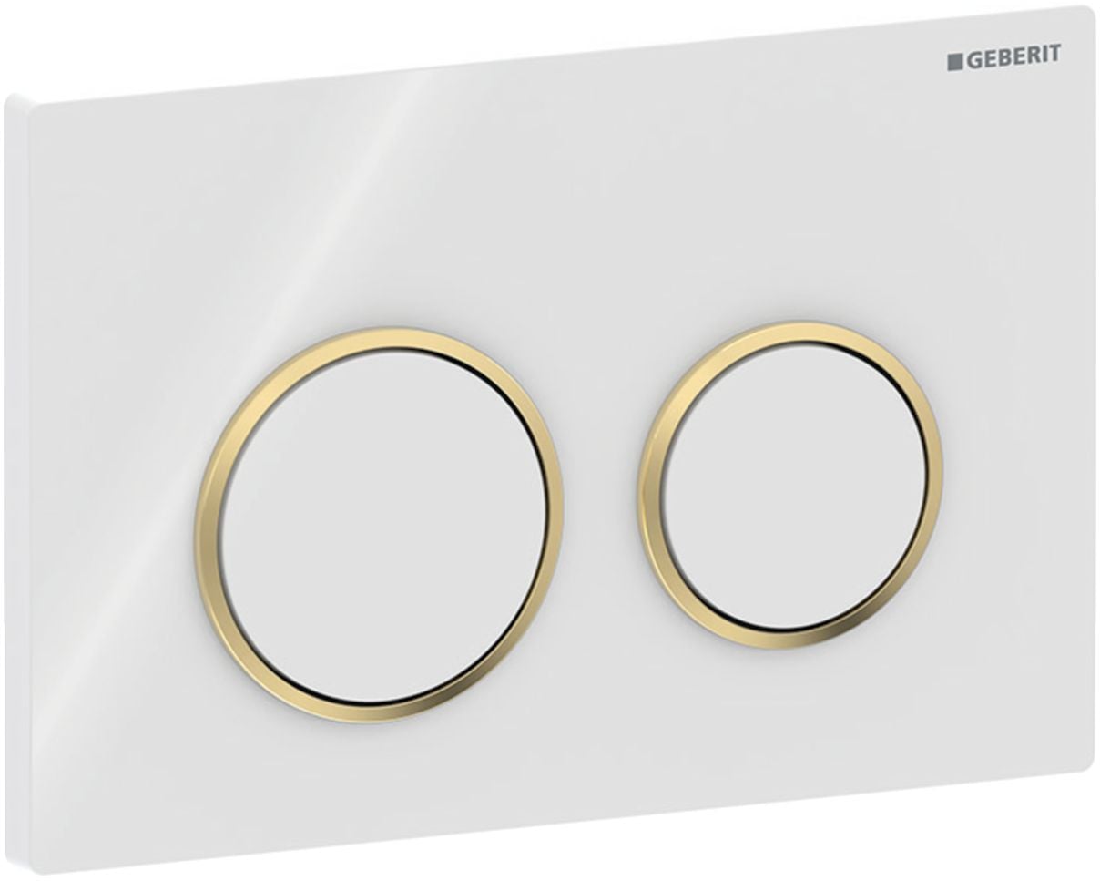 Geberit Omega20 splachovací tlačítko pro WC bílá-zlatá 115.085.KK.1