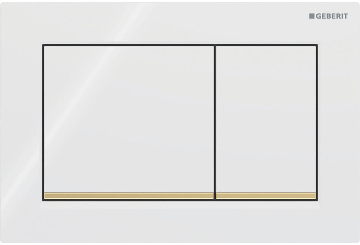 Geberit Omega20 splachovací tlačítko pro WC bílá-zlatá 115.080.KK.1