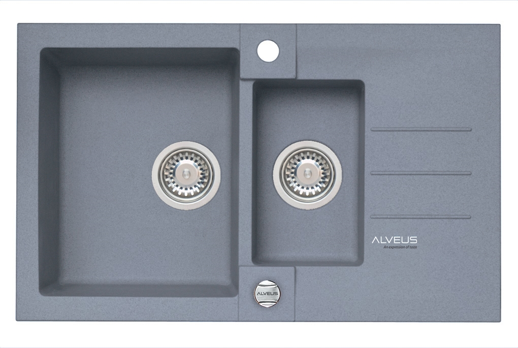Alveus Rock granitový dřez 78x48 cm šedá/grafitová/onyx 4217004