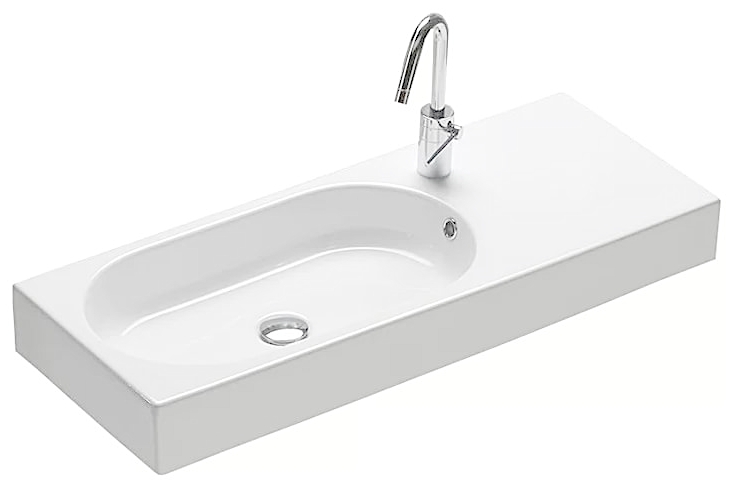 Hatria Area umyvadlo 90x35 cm obdélníkový klasický-na pult-s pultem bílá Y0UE01