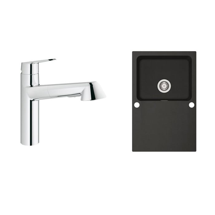 Sada kuchyňská baterie Grohe Eurodisc Cosmopolitan 32257002, dřez Tectonite Franke Orion 114.0286.447