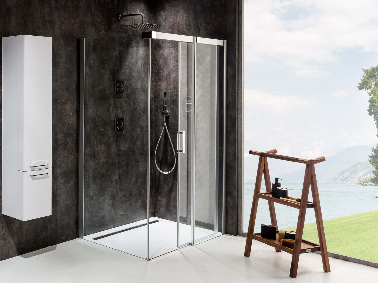 Ravak Matrix sprchový kout 100x100 cm čtvercový satén matný/průhledné sklo 0WPAAU00Z1