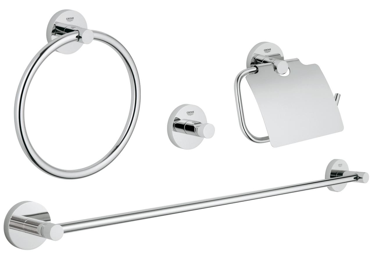 Grohe Essentials sada příslušenství 4v1 StarLight Chrome 40776001