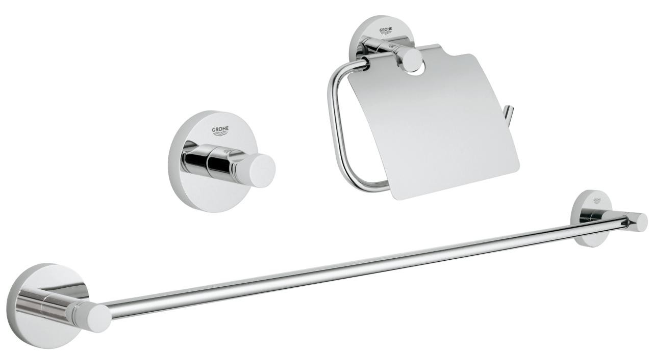Grohe Essentials sada příslušenství 3v1 StarLight Chrome 40775001