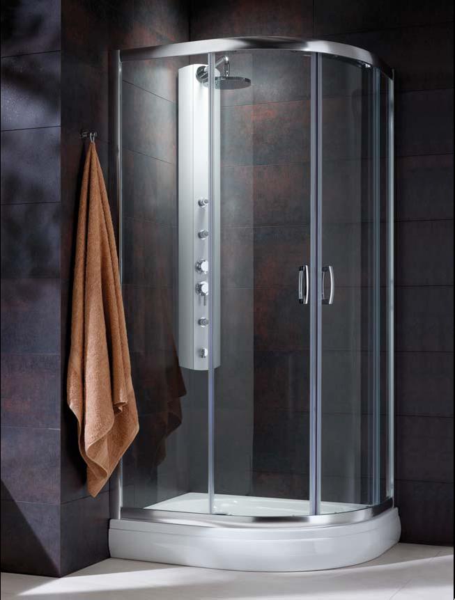 Radaway Premium Plus E sprchový kout 120x90 cm půlkulatá chrom lesk/vzorované sklo 30493-01-06N