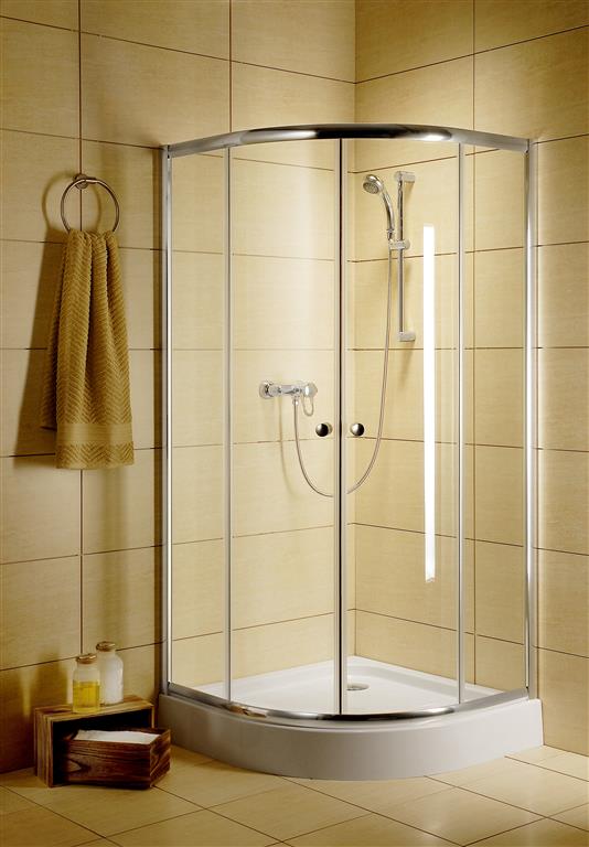 Radaway Classic A sprchový kout 90x90 cm půlkulatá bílá matný/grafitové sklo 30000-04-05