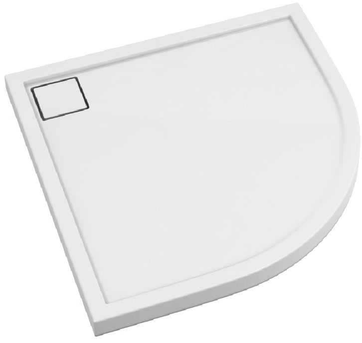 Schedpol Omega půlkruhová sprchová vanička 80x80 cm bílá 3.0459