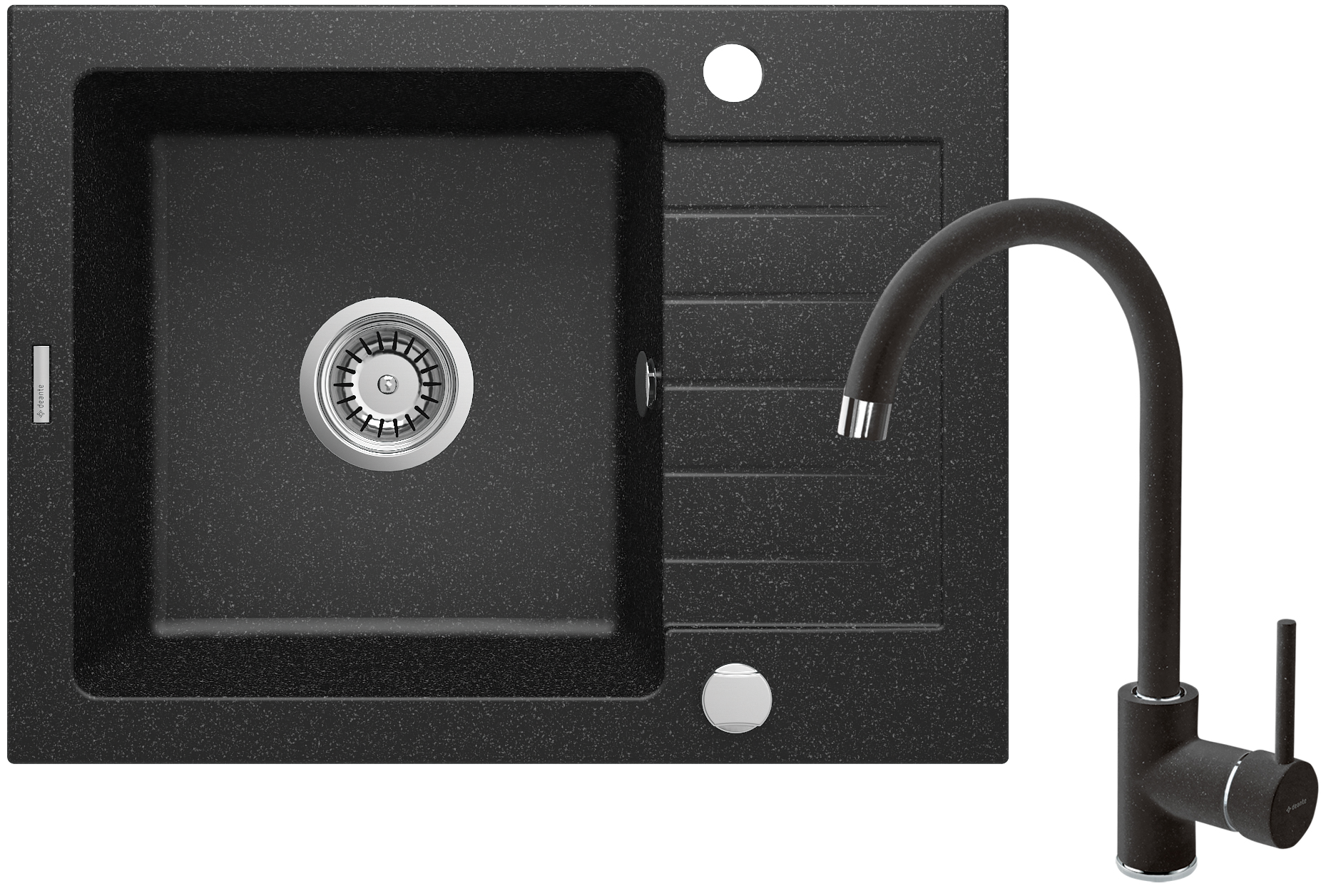 Deante Zorba dřezy s baterií grafitová/grafitová ZQZA211A