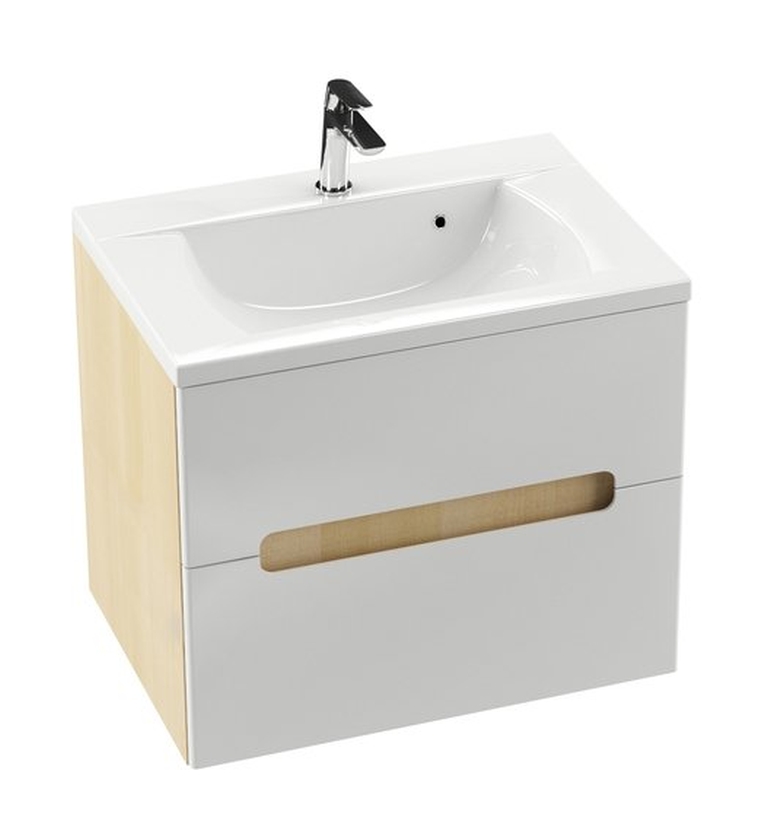 Ravak Classic II szafka 70 cm podumywalkowa wisząca biały połysk/brzoza X000000907