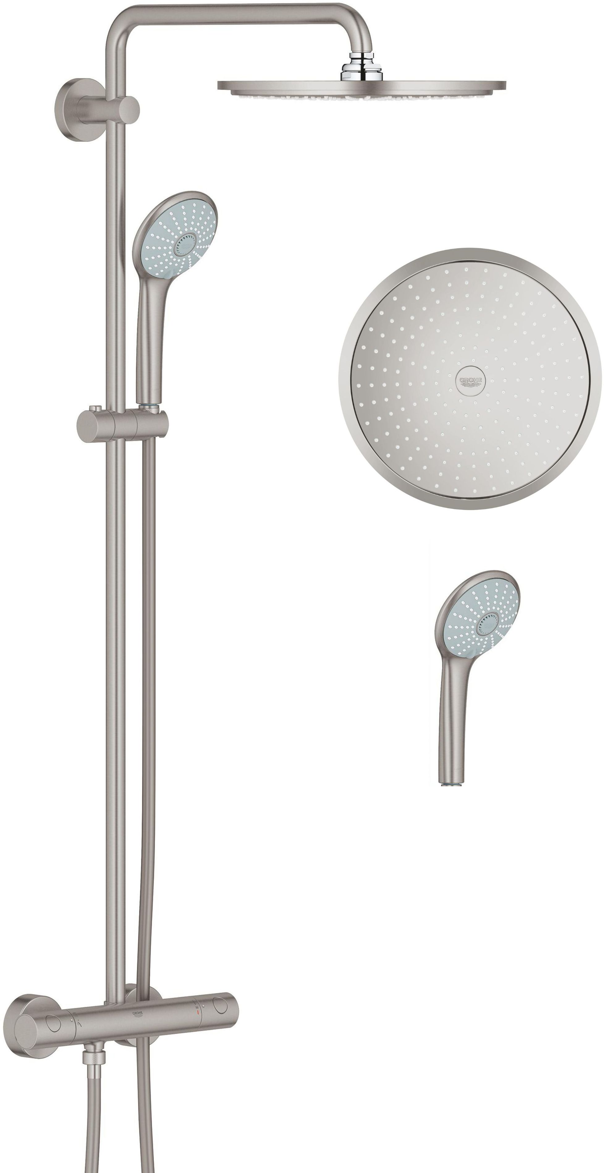 Grohe Euphoria sprchová sada na stěnu s termostatem ano SuperSteel 26075DC0