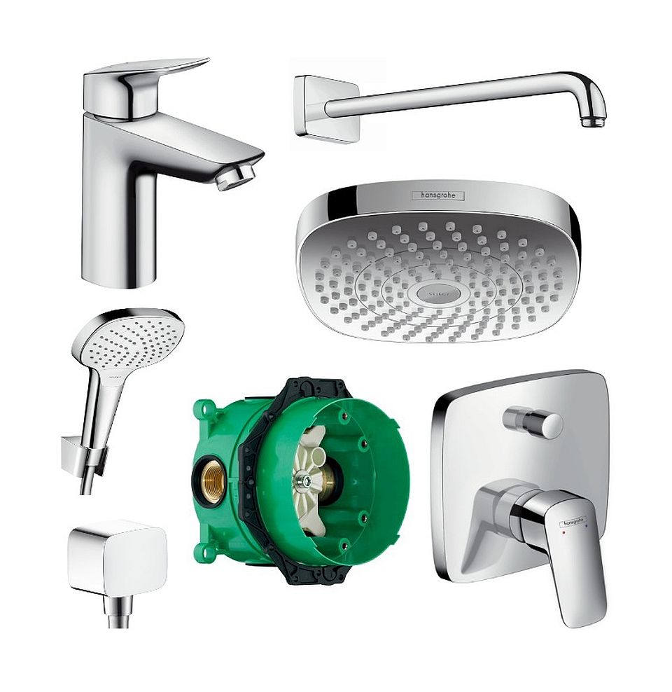 Set hlavová sprcha Hansgrohe Select 26524400, vanová baterie Hansgrohe Logis 71405000, 27446000, 71100000, 26425400, 26457000