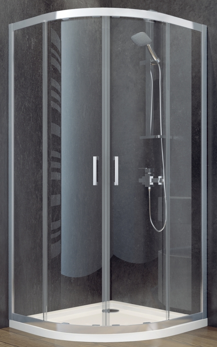 Besco Modern 185 sprchový kout 80x80 cm půlkulatá chrom lesk/průhledné sklo MP-80-185-C