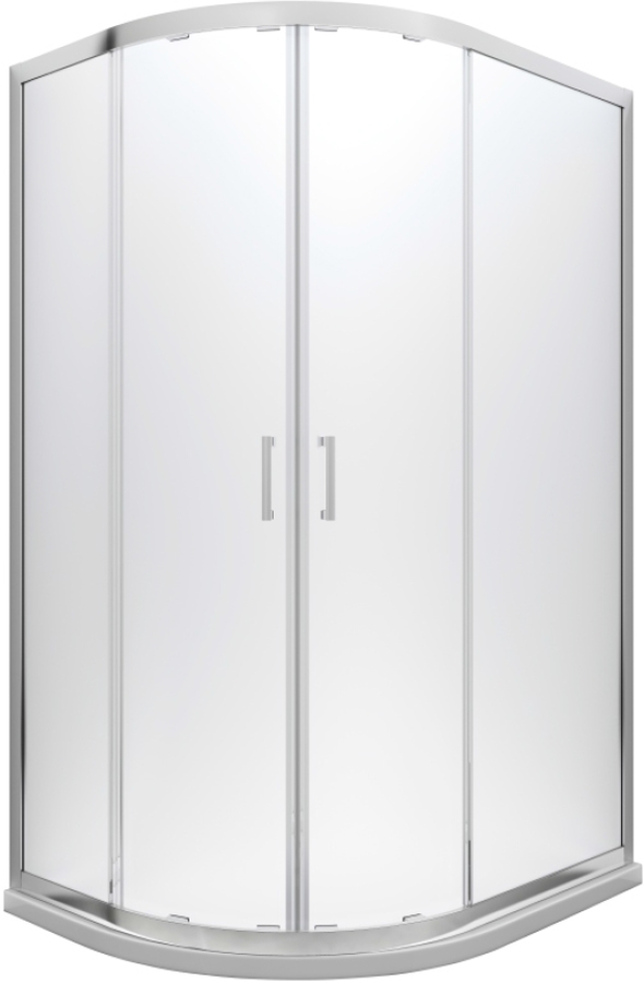 Besco Modern 185 sprchový kout 100x80 cm půlkulatá chrom lesk/matné sklo MA-100-80-M