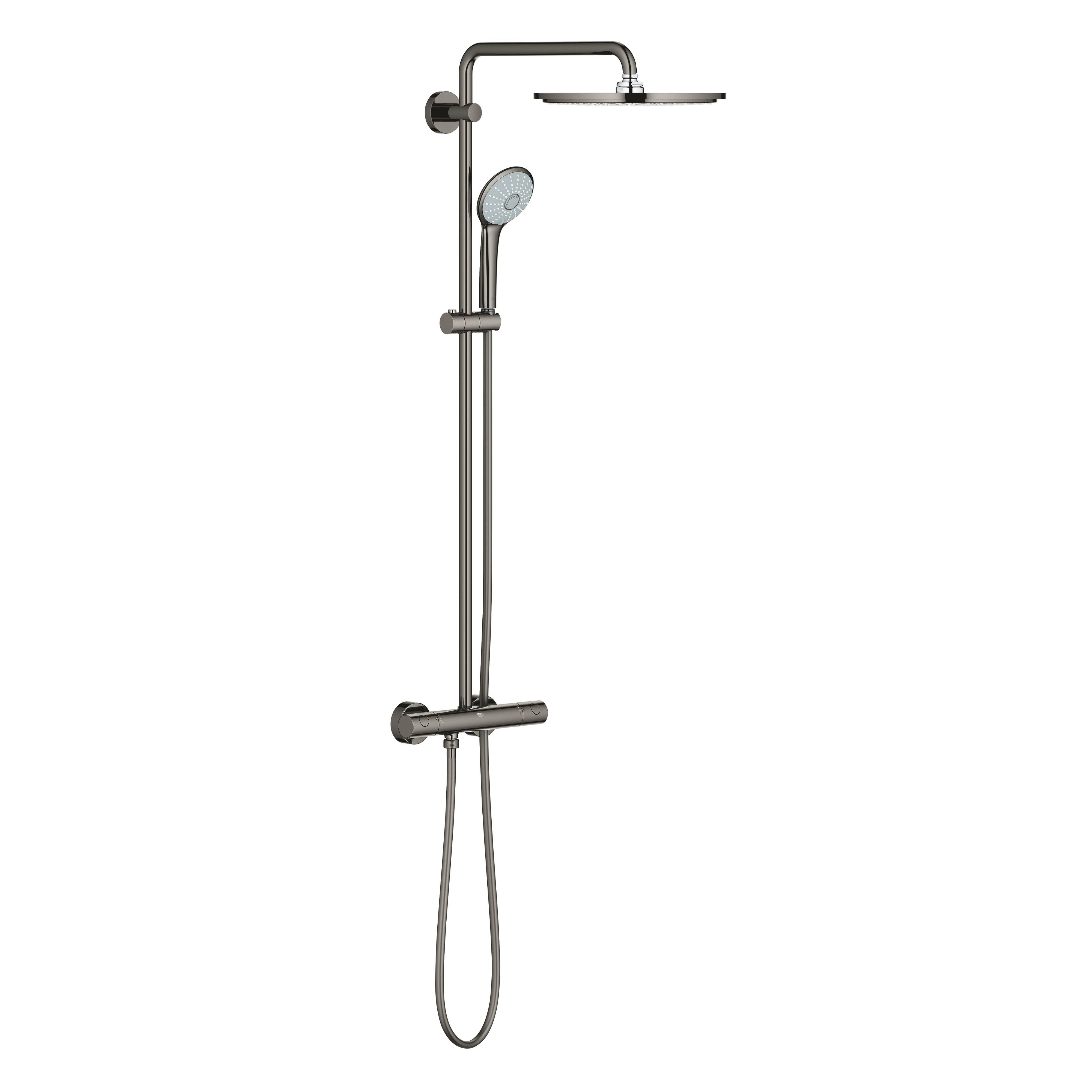 Grohe Euphoria sprchová sada na stěnu s termostatem s dešťovou sprchou Hard Graphite 26075A00