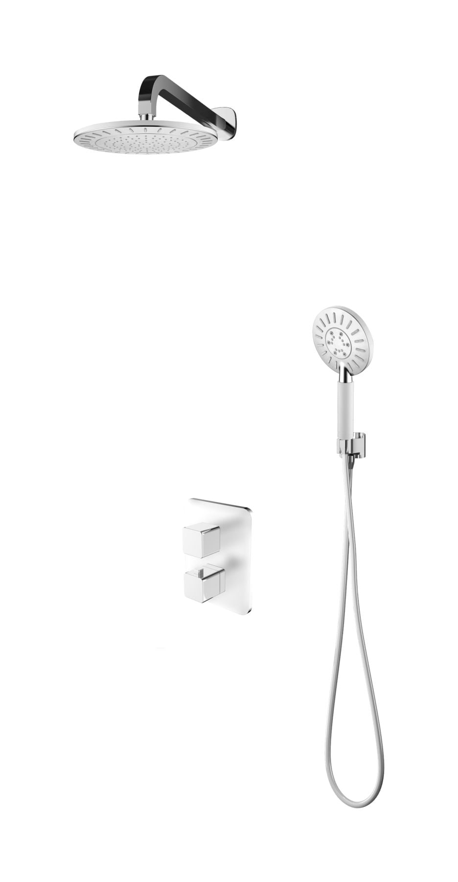 Omnires Parma system prysznicowy podtynkowy kompletny chrom/biały SYSPM17
