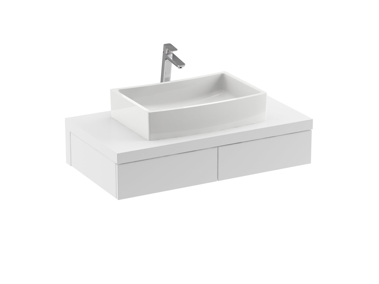 Ravak Formy skříňka 120x55x22 cm pod umyvadlo závěsná bílá X000001031