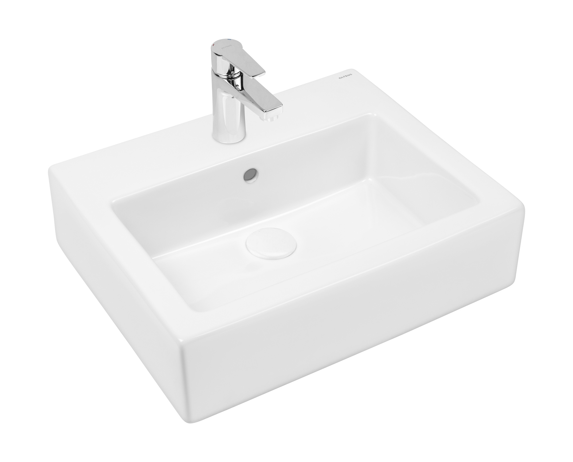 Oltens Susa umyvadlo 50x41 cm obdélníkový klasický-na pult bílá 41403000