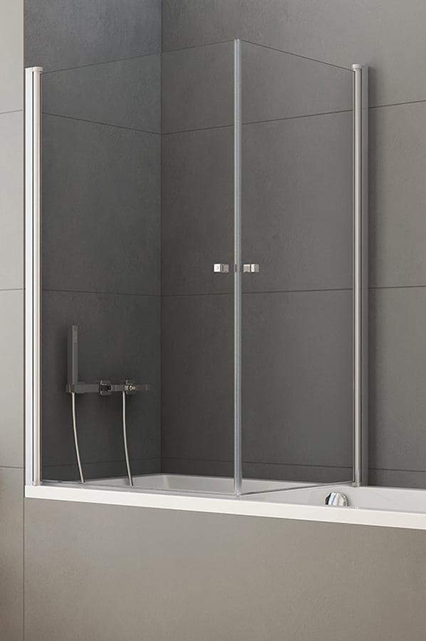 New Trendy New Soleo vanová zástěna 89.5 cm dvoudílný chrom lesk/čiré sklo P-0025/P-0024