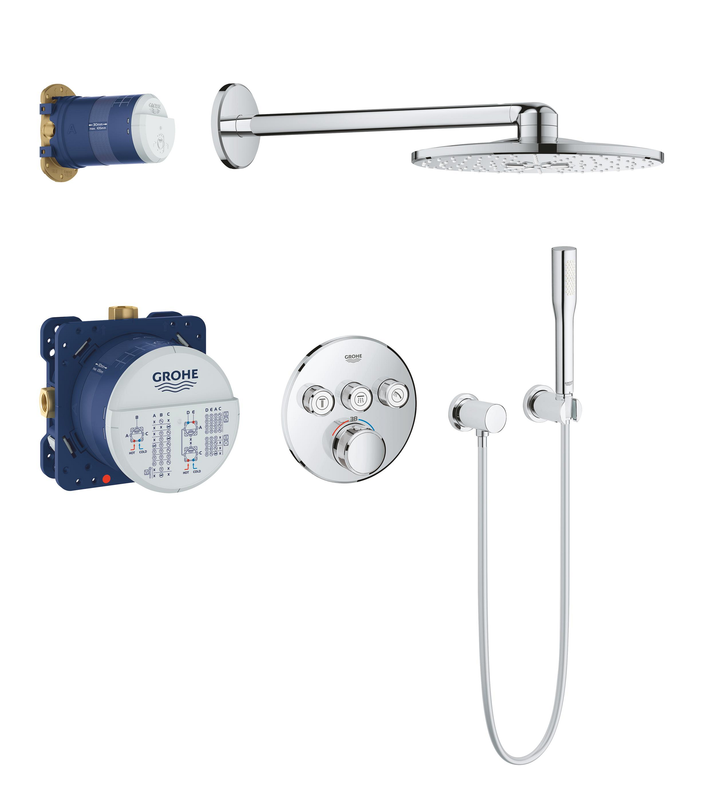 Grohe Grohtherm SmartControl sprchová sada pod omítku s termostatem ano chrom 34705000