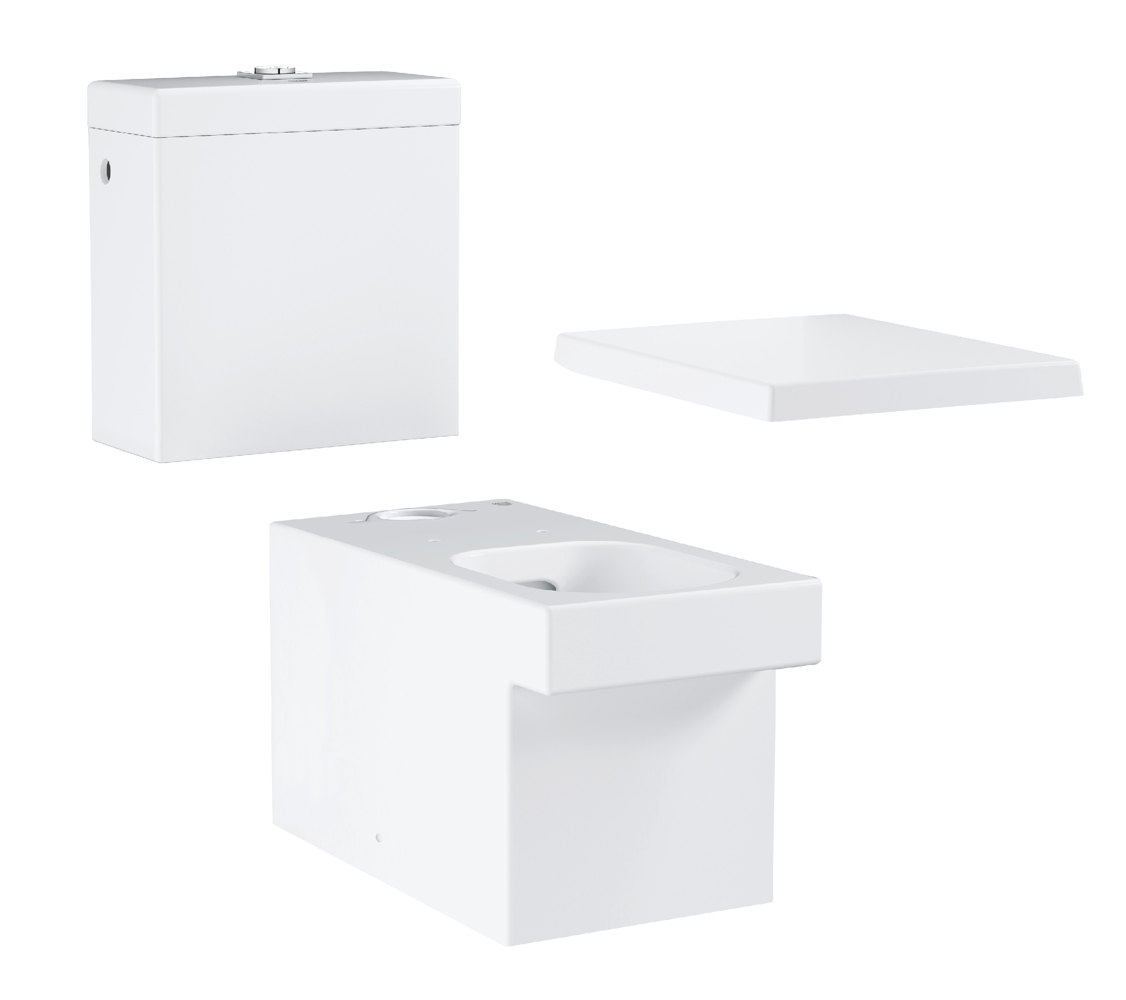 Set kompaktní záchodová mísa Grohe Cube Ceramic 3948400H, wC splachovače Grohe Cube Ceramic 39489000, 39488000