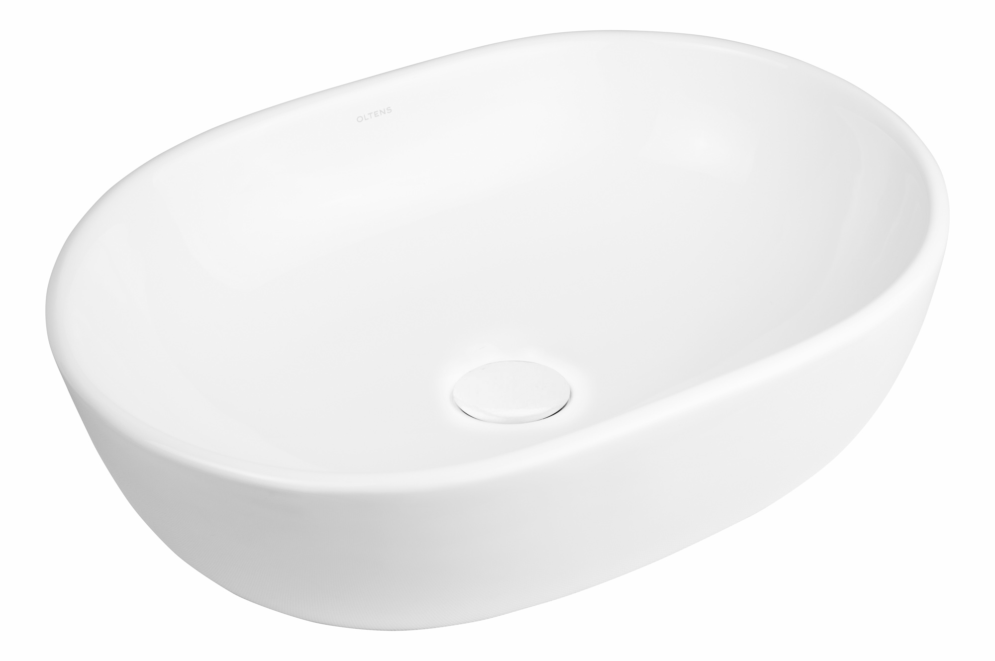 Oltens Hamnes umyvadlo 47.5x34 cm oválné na pult bílá lesk 40309000