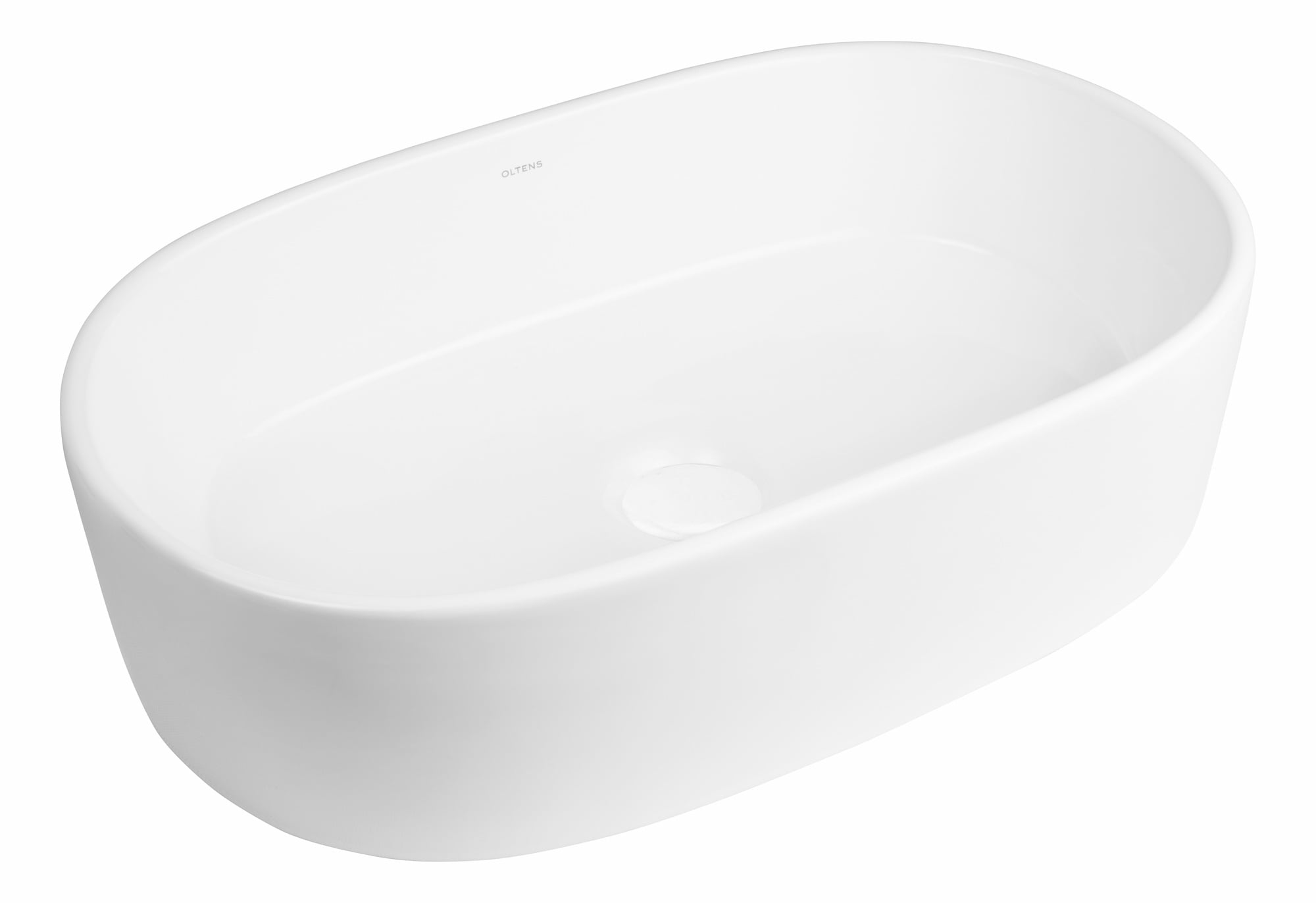 Oltens Lom umyvadlo 55x34 cm oválné na pult bílá 40811000