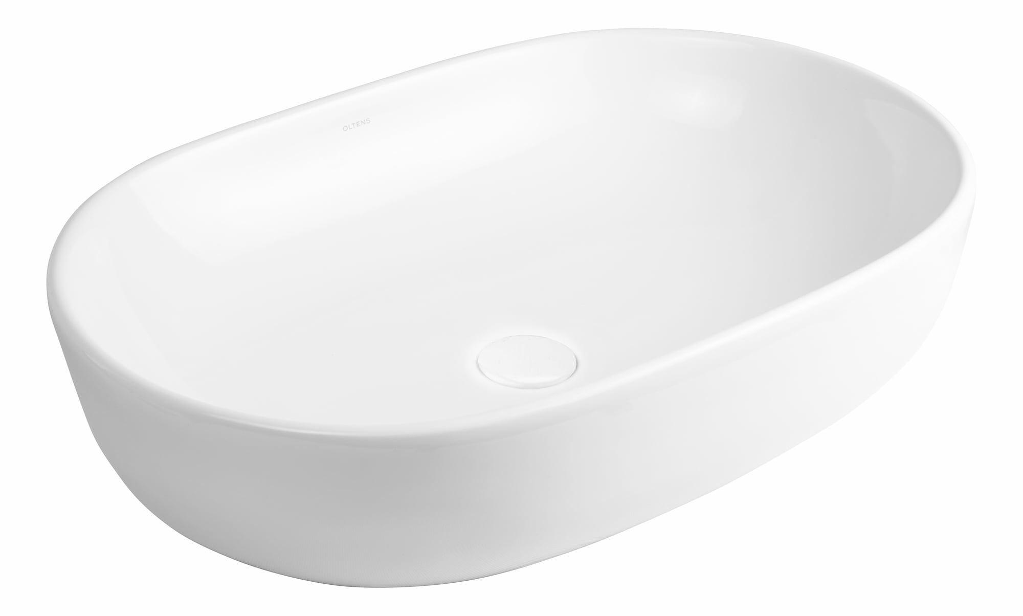 Oltens Hamnes umyvadlo 60x42.5 cm oválné na pult bílá lesk 40815000