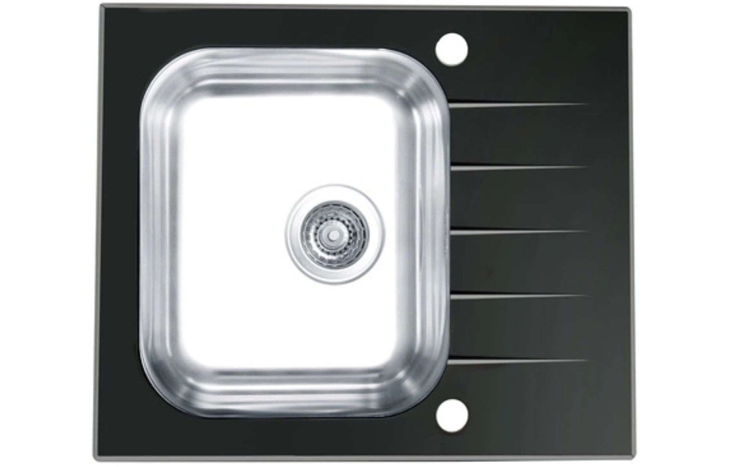 Alveus Vitro skleněný a ocelový dřez 60x50 cm ocel 1114557