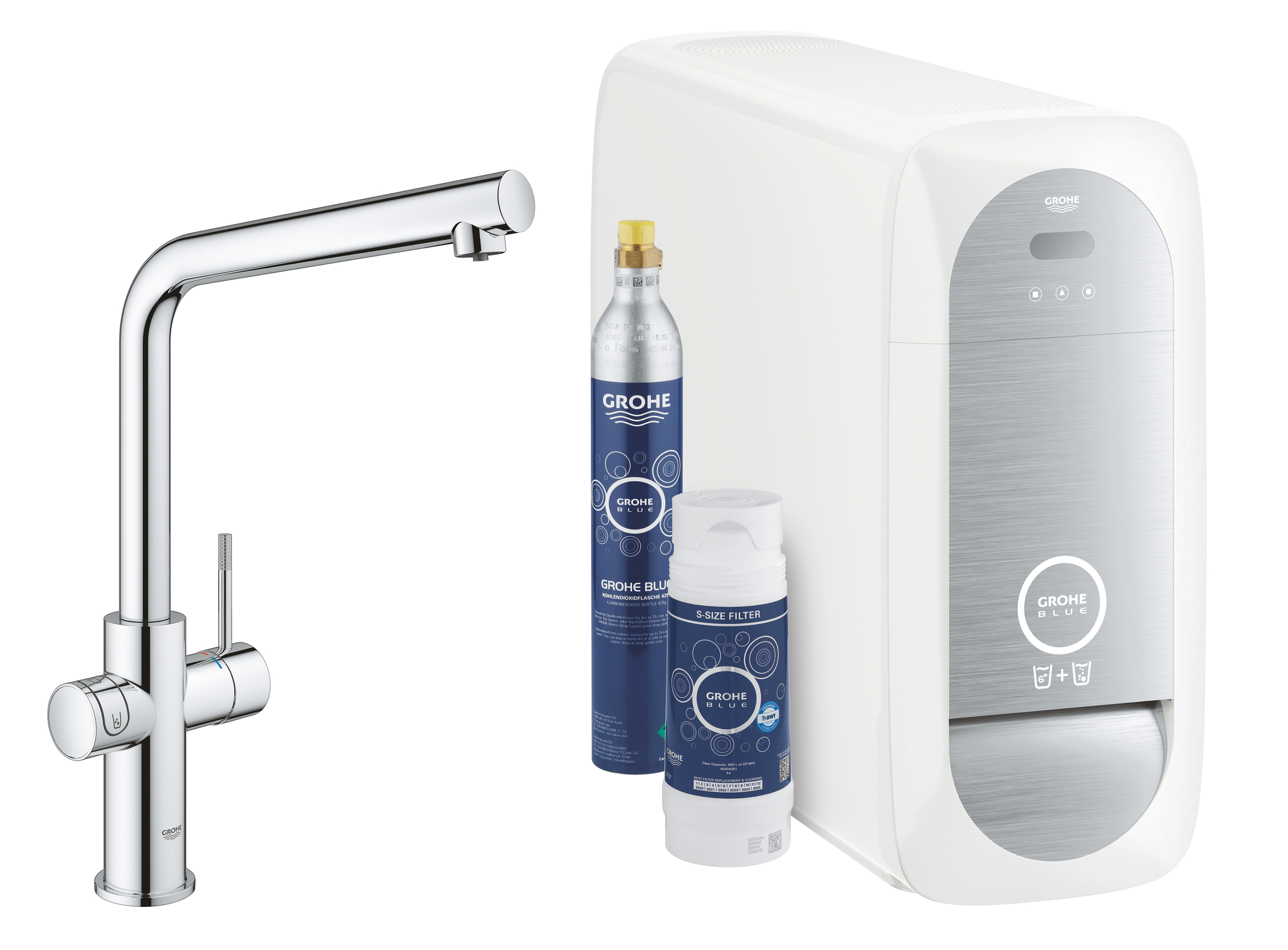 Grohe Blue kuchyňská baterie s filtrem stojící StarLight Chrome 31454001