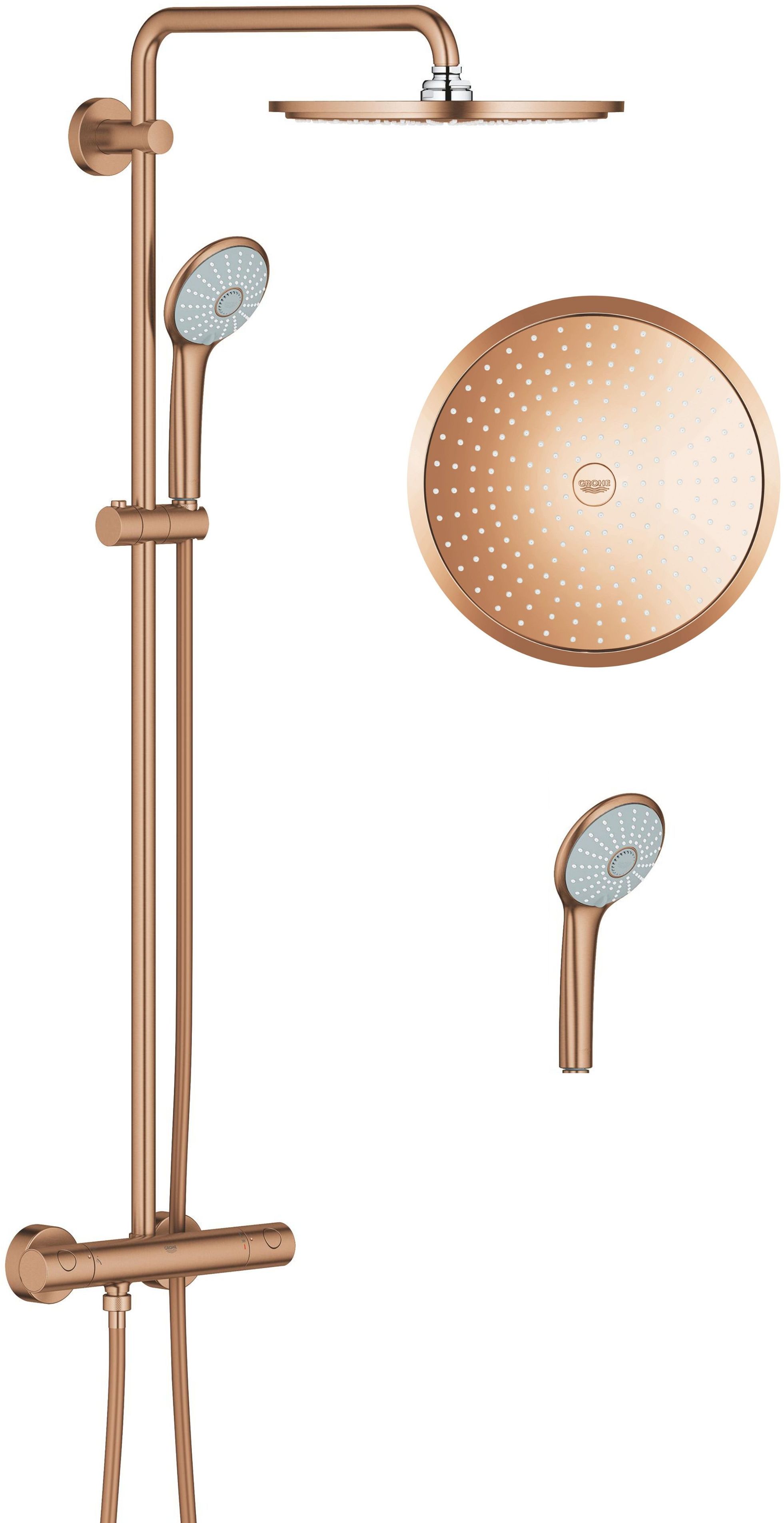 Grohe Euphoria sprchová sada na stěnu s termostatem ano Brushed Warm Sunset 26075DL0