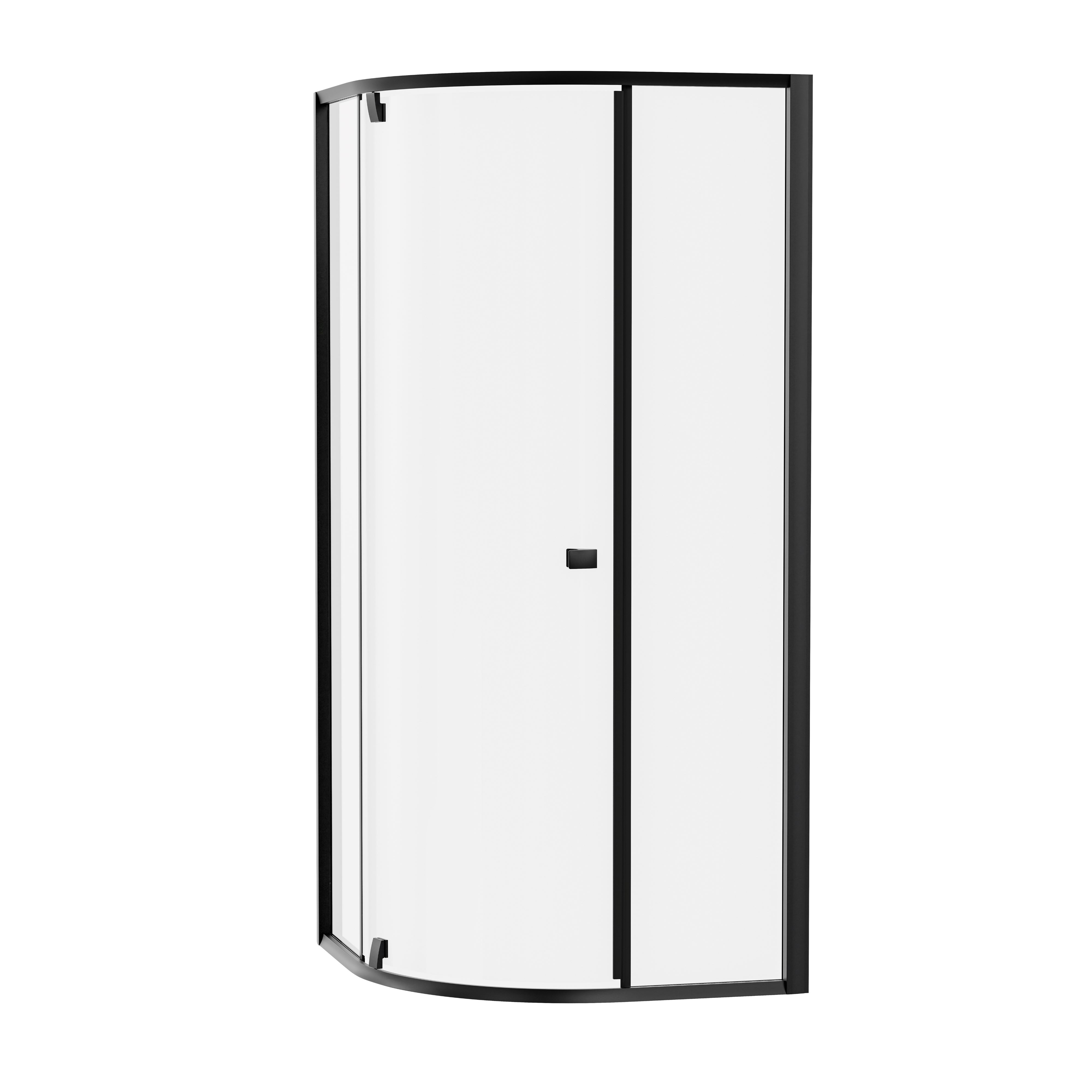 Ravak Pivot sprchový kout 80x80 cm půlkulatá černá matný/průhledné sklo 37644300Z1