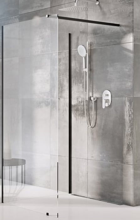 Ravak Walk-In Corner sprchová zástěna walk-in 110 cm černá matný/průhledné sklo GW1CD4300Z1