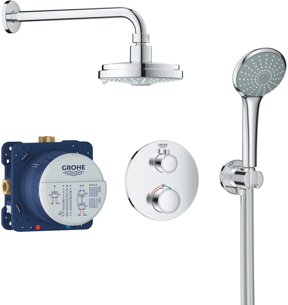 Grohe Grohtherm sprchová sada pod omítku s termostatem StarLight Chrome 34735000